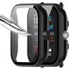 Msm-case 2 pezzi nero con Pellicola Protezione Schermo Vetro Temperato per Amazfit GTS 4 mini , 9H Durezza PC Case,Bumper,Sottile Case Protettiva Completa per Smart Amazfit GTS 4 mini