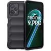 RankOne Custodia in Silicone Liquido Airbag per OnePlus Nord CE 2 Lite 5G (6.59 Inches) - Nero