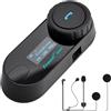 FreedConn T-COM SC BT5.0 - Cuffie Bluetooth per moto, con microfono rigido/morbido, per condivisione della musica e cancellazione del rumore, per bicicletta, 3 ciclisti, 600 piedi