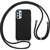 Vauki Cover per Cordino con Collana per Samsung Galaxy A13 4G 6.6, Custodia Silicone Morbido con Corda, Case Tracolla Antiurto con Necklace Regolabile per Samsung A13 4G, Nero