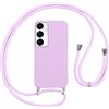 Vauki Custodia per Samsung Galaxy A16/A16 5G Cover con Cordino,Viola Silicone Antiurto TPU Morbido Case Corda Collana Necklace Regolabile Stylish con Catena Ultra Sottile Cover per A16 5G,Viola