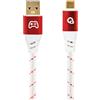 OEHLBACH GAMING New Game Red - USB Type-A auf Type-C Kabel 10Gbps - Ladeleistung bis 60W - doppelt geschirmt - vergoldete Kontakte - 75cm - Gaming Kabel mit Gewebemantel - rot/weiß
