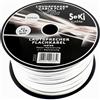 SeKi Cavo per altoparlante piatto 2 x 2,5 mm², di colore bianco, bobina da 100 m, cavo RCA, audio, altoparlante