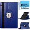 R.SHENGTE Custodia per Huawei MediaPad T3 10 Tablet 9.6 inch (AGS-W09 AGS-L09 AGS-L03) - Rotazione di 360 gradi Custodia protettiva completa per supporto,Con Penna Stilo, Pellicola Per Schermo (Deep Blue)
