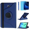 R.SHENGTE Custodia per Samsung Galaxy Tab A 10.1 pollici 2016 (SM-T580 SM-T585) - Rotazione di 360 gradi Custodia protettiva completa per supporto,Con Penna Stilo, Pellicola Per Schermo (Deep Blue)