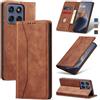 Jasonyu Cover per Motorola Edge 60 Fusion, Portafoglio PU Pelle, Marrone | Flip Libro, Slot Porta Carte, Magnetica, Funzione Supporto, TPU Antiurto Custodia
