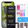 Beefix Batteria per iPhone 12/12 Pro | 5000mAh Batteria ad alta capacità con strumenti di riparazione