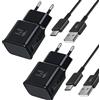 AOKUTDA 2-Pack Caricatore USB con 1,5m Cavo USB Tipo C per Samsung Galaxy A16 A15 A14 A13 A20e A25 A34 A36 A51 A54 A55 A56 S8 S9 S10 S20 S21 FE Plus,Ricarica Rapida Caricatore Cellulare e altri Smartphone