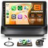 Rimoody 8 Core 6G+128G Android Autoradio per Ford Fiesta 2009-2017 Wireless Carplay Android Auto GPS Navi WiFi 360° Panorama, 9 Pollici Touchscreen Radio con Bluetooth FM/RDS/DSP/USB/SWC Telecamera Posteriore