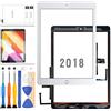 LADYSON Digitizer per iPad 9.7 2018/iPad 6 6th Gen A1893 A1954 Touch Screen Parti di Ricambio, (No LCD) Sensore Pannello di Vetro con Protezione Schermo +Strumenti di Riparazione (Bianco con Pulsante)