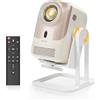 Kinhank Mini proiettore 4K 1080p Full HD, Android OS, Proiettore Portatile Girevole a 360°, 450ANSI, WiFi 6/BT 5.2, Autofocus e Auto Keystone, Videoproiettore per Home Theater/Outdoor