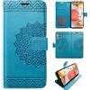 betterfon - Custodia per Samsung Galaxy A42 5G, con chiusura magnetica, scomparti per carte di credito, per Samsung Galaxy A42 5G, colore: Blu mandala