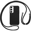 Vauki Custodia per Samsung Galaxy S24 FE 5G Cover con Cordino,Nero Silicone Antiurto TPU Morbido Case Corda Collana Necklace Regolabile Stylish con Catena Ultra Sottile Cover per S24 FE 5G,Nero