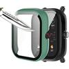 Msiall [2 pezzi] nero Verde con Pellicola Protezione Schermo Vetro Temperato per Amazfit Bip U/Amazfit Bip U Pro, 9H Durezza PC Case,Bumper,Sottile Case Protettiva Completa