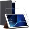 ebestStar - Cover Compatibile con Samsung Galaxy Tab A6 A 10.1 (2018, 2016) T580 T585 Custodia Slim Smart Case Funzione Supporto, Nero + Vetro Temperato [Apparecchio: 254.2x155.3x8.2mm 10.1'']