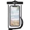 EAZY CASE - Custodia subacquea impermeabile nera, custodia universale per cellulare subacquea, custodia universale per tutti gli smartphone fino a 6,7, con cordino in nero