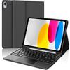 FOGARI Per iPad A16 11/10 Generazione 2025/2022 11/10.9 Pollici Cover Tastiera | Custodia Tastiera Bluetooth Rimovibile con Touchpad per Ufficio/Studio/Scrittura, Keyboard Wireless Portatile, Nero