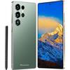 Maustron Smartphone J25 Ultra con display da 7,3 pollici, 8 GB di RAM, 256 GB di memoria, memoria espandibile, doppio SIM, 5G, Android 14, doppia fotocamera, riconoscimento facciale, verde