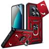 LeYi Cover per Redmi Note 15 Pro 4G(Non per 5G)(Rosso) | Custodia per Xiaomi Redmi Note15 Pro 4G con Protezione Fotocamera [Slidable] Antiurto Militare Anello Supporto Antiurto Case