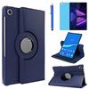 R.SHENGTE Custodia per Lenovo Tab M10 Plus 10.3 Inch 2020 (TB-X606F TB-X606X) - Rotazione di 360 gradi Custodia protettiva completa per supporto,Con Penna Stilo, Pellicola Per Schermo (Deep Blue)