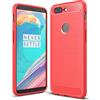 Cruzerlite Cover per Oneplus 5t, Carbon Fiber Shock Absorption Slim TPU Custodia per Oneplus 5t (Red)