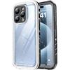 SPORTLINK Cover per iPhone 15 Pro Max Impermeabile 360 Antiurto, Nero/Trasp | Militare Protettiva Rugged Resistente Custodia Antipolvere Subacquea IP68 Waterproof, Fotocamera/Schermo Doppia Protezione