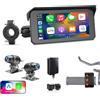 VSYSTO Schermo per moto, CarPlay e Android Auto Senza Fili, 6.25'' Schermo Impermeabile Carplay Moto con Doppia Telecamera 2K, Navigation GPS, Bluetooth, Si-ri/G00gle, TPMS(Nero2K)
