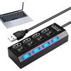 Generico Adattatore USB multiport - Hub di espansione alimentato, stazione di trasferimento dei dati ad alta velocità, dispositivo anti -slittamento portatile, controllo 'interruttore individuale, strument