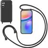 GoodcAcy Custodia Cover per Samsung Galaxy A13 5G/A04S con Cordino,Nero | Custodia con Laccio Collana Tracolla Regolabile Sottile Silicone Morbido TPU Bumper Antiurto AntiGraffio Protettiva Case
