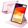 A-BEAUTY Custodia Rotante Compatibile con Xiaomi Redmi Pad SE 11 Pollici 2023, con Portapenne, Antiurto Trasparente Cover, Auto Svegliati/Sonno, Rosa