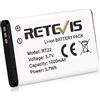 Retevis RT622 Walkie Talkie Battery Li-Ion Batteria 3.7V 1000mAh Walkie Talkies Battery Batteria pi?Lunga Vita Ricetrasmittenti (1 Pezzo)