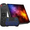 SUKOTOP 4K UHD TV Box Android 4GB RAM 64GB ROM, custodia TV supporto Wi-Fi 2.4G/5G, Bluetooth, HDMI, USB, mini tastiera senza fili inclusa