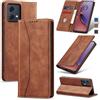 Jasonyu Cover per Motorola Moto G84, Portafoglio PU Pelle, Marrone | Flip Libro, Slot Porta Carte, Magnetica, Funzione Supporto, TPU Antiurto Custodia