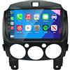 LEXXSON Autoradio Android 9 Pollici per Mazda 2 2008-2014 con CarPlay e GPS 2+32G | Android Auto Schermo touch capacitivo con Bluetooth WiFi lettore USB e navigazione GPS comandi al volante
