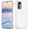 Yarxiawin Custodia per Xiaomi 12 Lite Trasparente con Porta Carte, Rosa Carino Sottile Cover Xiaomi 12 Lite Silicone Morbido Antiurto Case Bumper a Prova di Caduta (Trasparente)