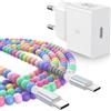 iMangoo 25W USB C Caricatore Caricabatterie con 1M Perlato Cavo per Samsung A17 A16 | USBC Presa Carica Alimentatore Tipo C Spina Ricarica Adattatore per Galaxy A37 A57 A37 A27 A36 S26 Edge S25 S24 S23 Z Flip 8