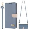 GoodcAcy Cover per Honor X8D 4G con Cordino,ustodia con Laccio Collana Tracolla Collo Liquido Case,Custodia in PU Pelle Portafoglio Flip Schede con Slot per Carte,Blu chiaro