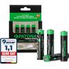 PATONA 8x Premium AAA Micro batterie, 750mWh 1.5V, ricaricabile via USB-C | Oltre 1.000 cicli di carica, 500mAh, ricarica USB-C 100mA, cavo 1-a-2 incluso, per fotocamere, telecomandi e torce