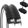 ECOVELO 2 COPERTONI 16 X 1.75 (47-305) + CAMERE VALVOLA AMERICA PNEUMATICI X CITY BIKE BAMBINO BICI BIMBO