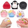 Henjunu 6 Pezzi Taba Squishy, Fufu Squishy, Taba Squishy Zampa Grande, Squeezes Toy | Squeeze Giocattoli, Fragola, Criceto, Zampa di Gatto, Biscotto, Squishy Fufu Pinguino Adatto ad Adulti e Bambini