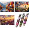 Luneko Piccoli Puzzle per Adulti Puzzle Impegnativi Piccoli Puzzle Mini Puzzle 150 pezzi Micro Minuscoli Puzzle Treno Foresta Mongolfiera Fiori Viaggio Puzzle 15 x 10 cm 3 Packs