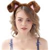 LUYANFX Cerchietti Orecchie da Animale, Fascia per Capelli di Orecchie Animali in Peluche, Accessori Costume Cosplay di Halloween Carnevale per Bambino Adulti (Cani)