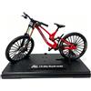 Generic Modellino di mountain bike in metallo, scala 1:10, con sospensioni complete, replica di mini bicicletta con supporto per display, decorazione da collezione per gli appassionati di ciclismo, rosso