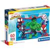 Clementoni - 26595 - Supercolor Puzzle - Marvel Spidey And His Amazing Friends - 60 Pezzi - Puzzle Bambini 4 Anni, Puzzle Cartoni Animati, Made In Italy