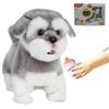 CU-MATE 12 Interactive Schnauzer Robot Dog Peluche Cane Giocattolo Regalo | Il cane robot da 30,5 cm cammina, abbaia, scodinzola, tira fuori la lingua, beve latte e agisce viziato, morbido e sicuro