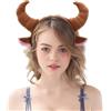 LUYANFX Cerchietti Orecchie da Animale, Fascia per Capelli di Orecchie Animali in Peluche, Accessori Costume Cosplay di Halloween Carnevale per Bambino Adulti (Mucca gialla)