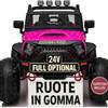 TOYSCAR Auto Macchina Elettrica per Bambini 2 Posti 24V Fuoristrada Big Adventure Telecomandata Sedile in Pelle Porte Apribili Doppio Motore Elettrico Carico 35 kg Ruote in Gomma E TAPPETINI