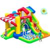 FBSPORT Castello Gonfiabile per Bambini con Doppio Scivolo, Interno ed Esterno | Trampolino, Piscina di Palline, Tiro della palla, Lancio dell'anello, Parete da Arrampicata ,Cesto da Basket, 322×305×208 cm