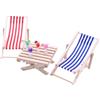 SHUOHONG 7 Pezzi Accessori per Piscina in Miniatura 2 Lettini 1 Tavolino 4 Bevande | Miniature Sdraio da Giardino per Casa Delle Bambole Decorare Case Bambole Paesaggi Miniatura Come Oggetti Scena