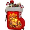 ELPHNUTSEY 3D Wooden Book Stand Puzzle fai da te Dollhouse Wood Nook Model Building Kit di calze natalizie con LED Light for Adults to Build Creativity Christmas